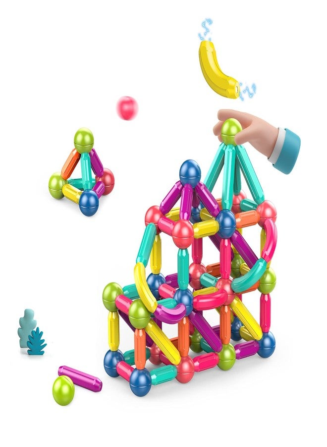 Ferthor Fun Magnetic Balls and Rods Set Building Blocks Magnets for Kids,Learning & Education Toys,Magnetic Sticks Blocks,Montessori Toys for Toddlers,Boys&Girls Gifts (64pcs) - Image 1